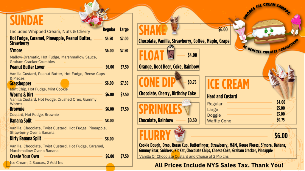 Smores Ice Cream Shoppe Genesee Country Campground