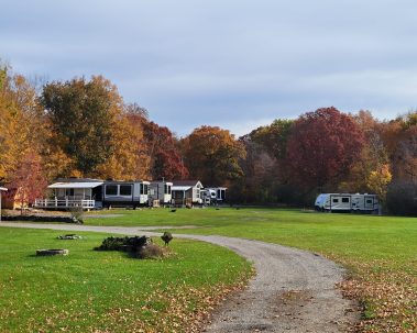 rv site at Genesee Country Campground in NY